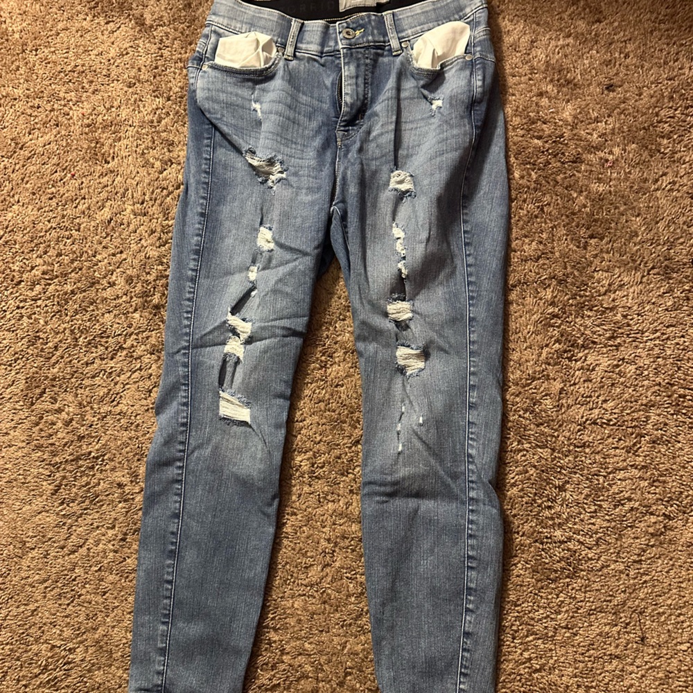 Torrid Light Blue Distressed Skinny Jeans